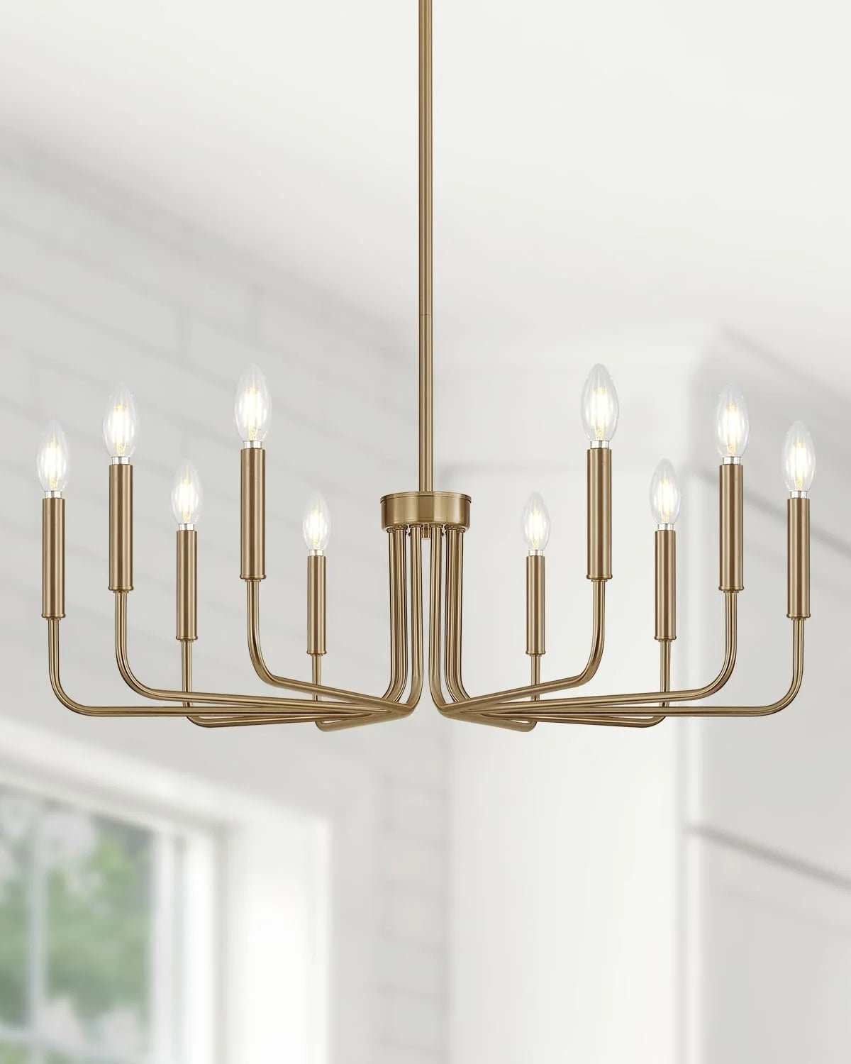 Yunnix 6 Light Champagne Bronze Chandelier, Farmhouse Chandelier for Dining Room Light Fixture Hanging bifanuoyard - Image 18