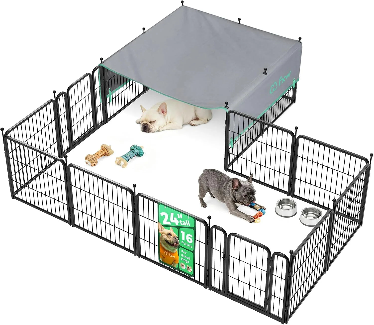 New Arrivals Rollick Dog Playpen, Indoor, 24 H, 8 Panels - Image 32