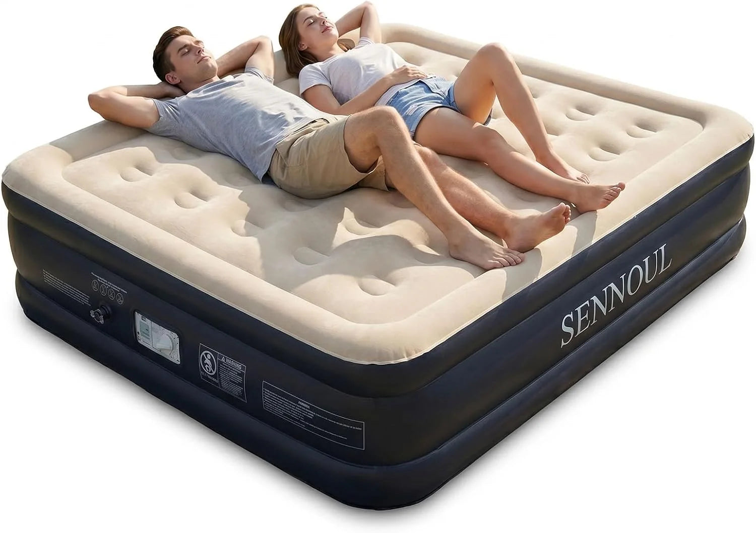SENNOUL Air Mattress Queen with Built in Pump, Inflatable Mattress Blow Up Mattress 18 Raised Comfort bifanuoyard - Image 3
