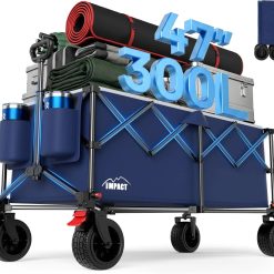 47 Collapsible Wagon Cart Foldable 300L Capacity Compact Folded Size