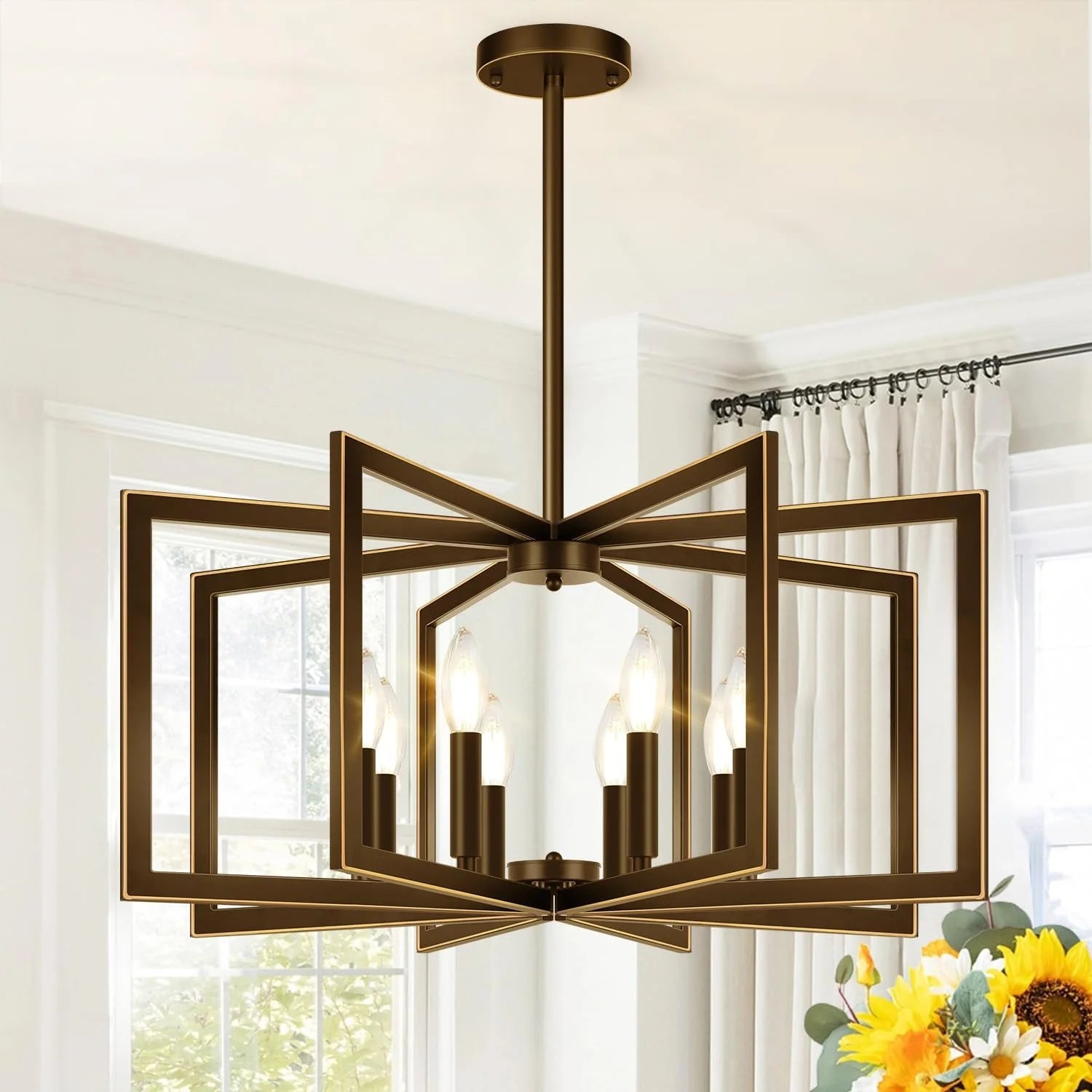 25-61 Height Adjustable Modern Matte Black Chandelier for Dining Room bifanuoyard - Image 7