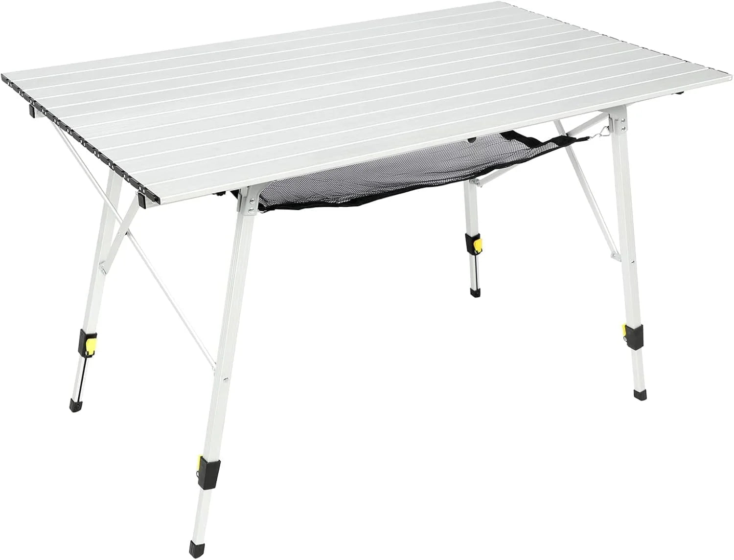 New Arrivals Outdoor Folding Portable Picnic Camping Table with Adjustable Height Aluminum Roll Up Table Top Mesh Layer - Image 5