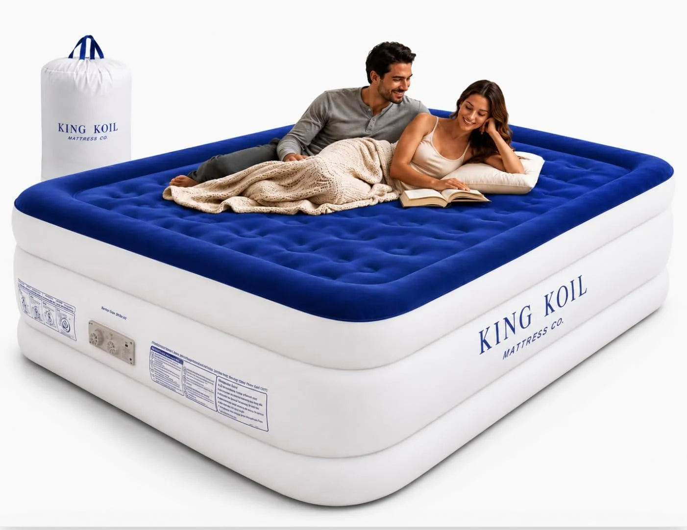 King Koil 20 Queen Air Mattress with Built-in High-Speed Pump, CNN Underscored Top Pick, Inflates in 2 Minutes bifanuoyard