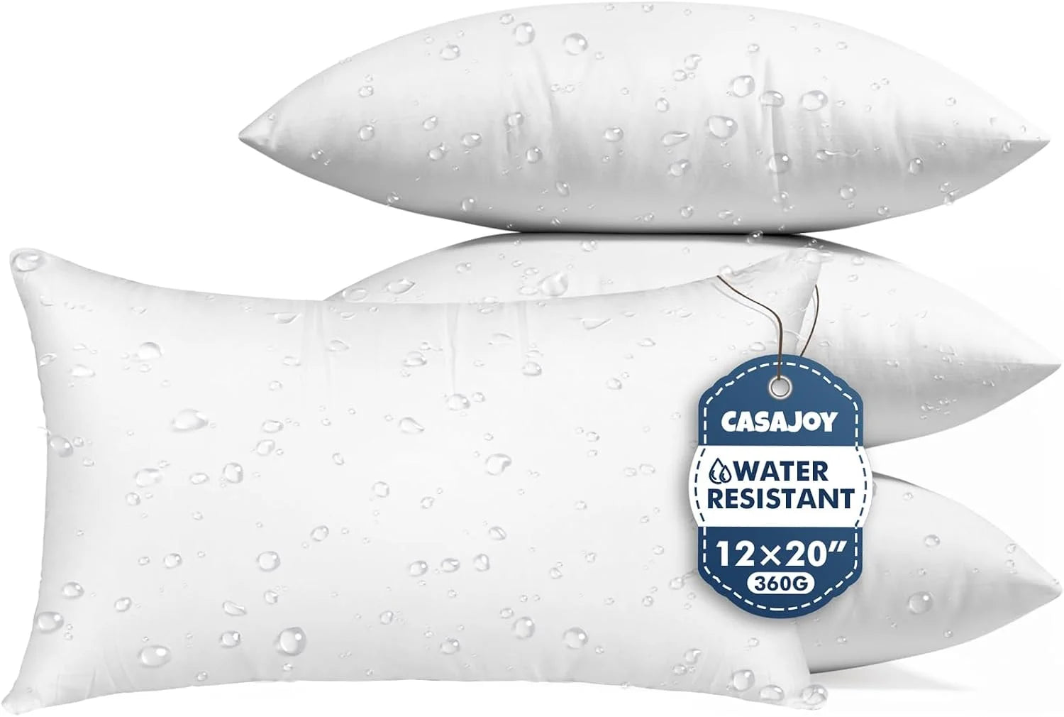 New Arrivals CASAJOY Set of 2 12×20 Outdoor Pillows,Water Resistant Lumbar Pillow Insert - Image 9