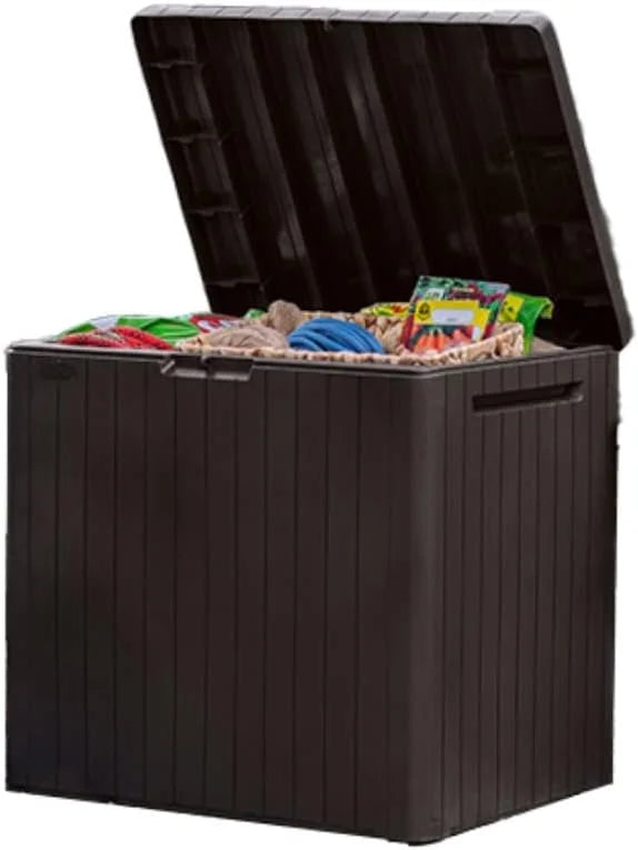 Keter City 30 Gal Outdoor Storage Box and Patio Side Table