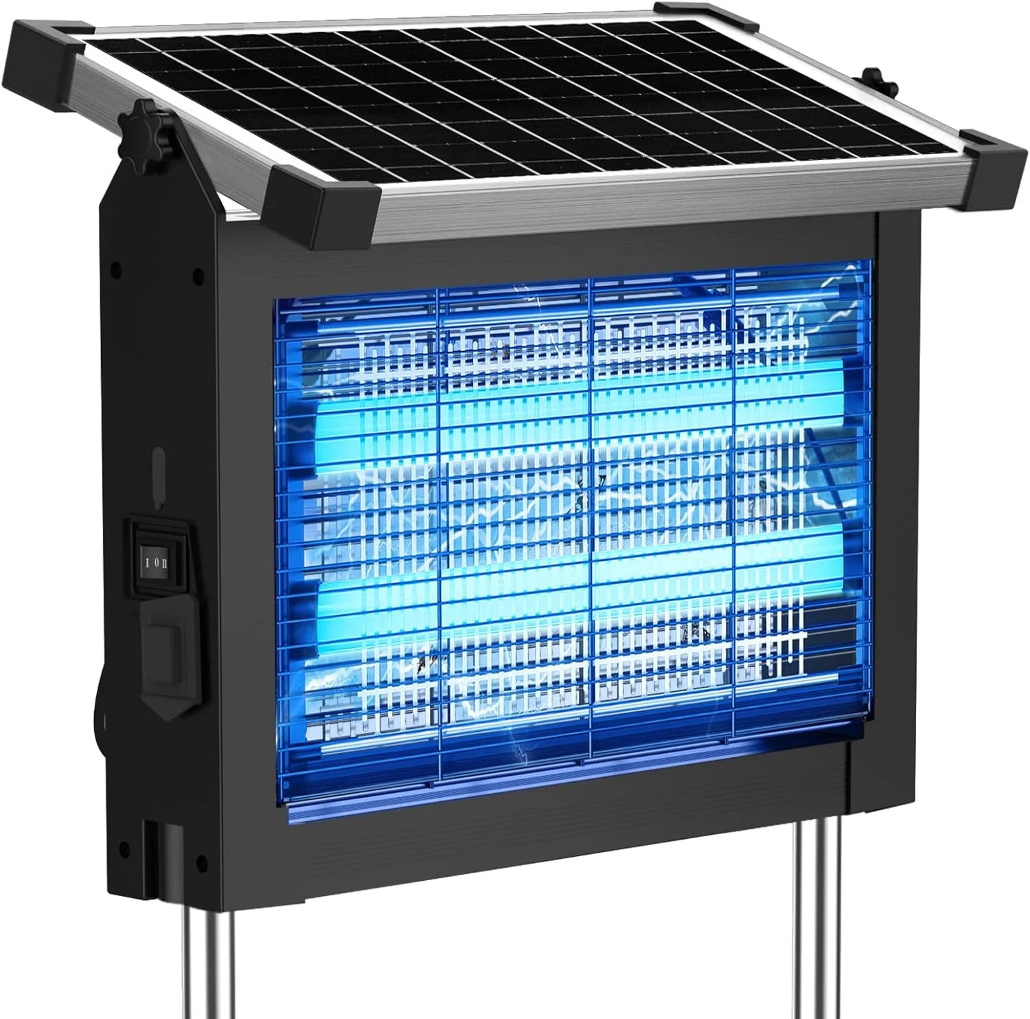 New Arrivals Bug Zapper Outdoor, 4500V Mosquito Zapper Waterproof with Panel Sensor Electric Fly Zapper Rechargeable Mosquito