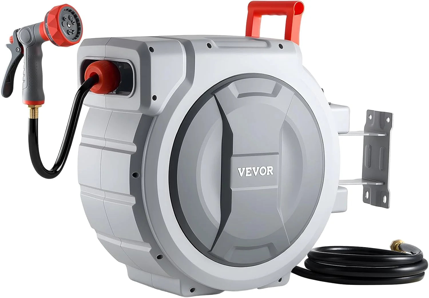 New Arrivals Retractable Garden Hose Reel, 5/8 Inch x 100 ft Wall Mounted Hose Reel, Heavy Duty Garden Hose Reel with 9 - Image 4