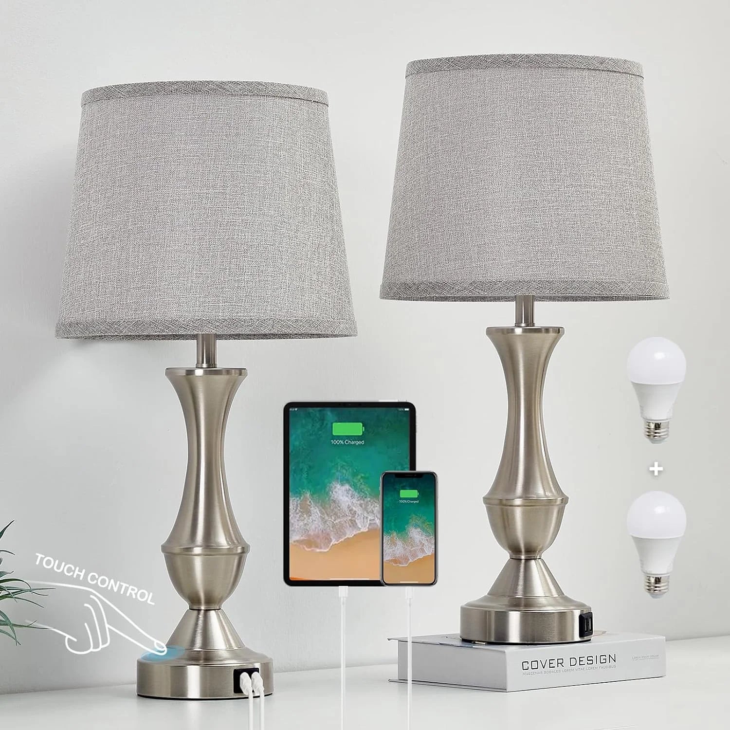 Luvkczc Table Lamp Set of 2, 19 Farmhouse Vintage Bedside Lamps for Living Room & Bedroom bifanuoyard - Image 6