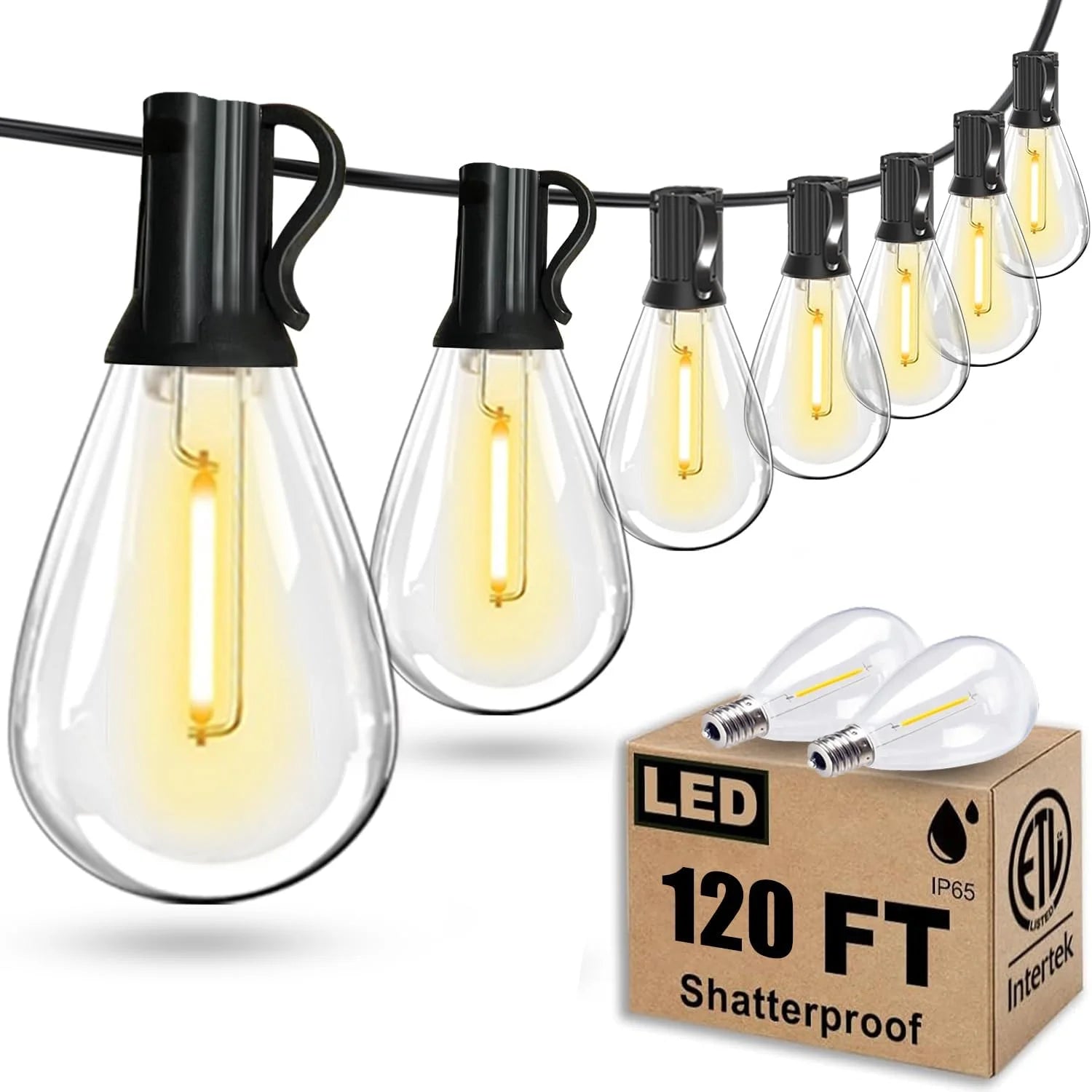 Tenmiro 200FT LED Outdoor String Lights with Remote, 74+2 Shatterproof Bulbs Dimmable Timing 3 Light Modes Outside Patio bifanuoyard - Image 4