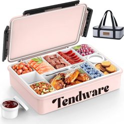 Alternative view of Chilled Portable Snackle Box Container with Ice Pack, Divided Serving Tray with Insulated Bag, Beach Essentials for Summer
