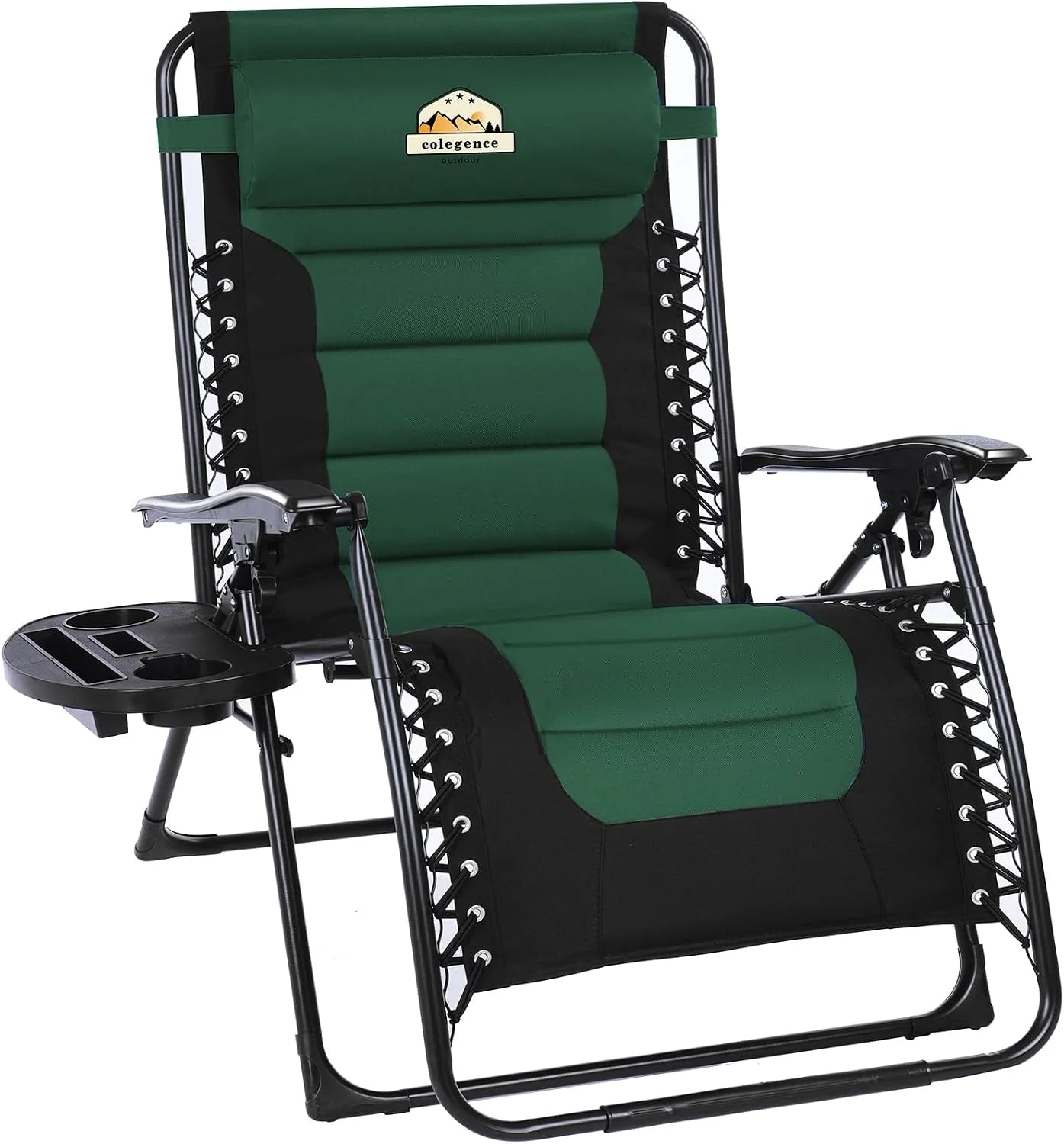 Oversized Padded Zero Gravity Lounge Chair, Foldable Patio Anti Gravity Reclining Chairs Folding Lawn Recliner - Image 4