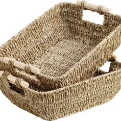 StorageWorks Wicker Baskets for Organizing, Water Hyacinth Storage Baskets, Wicker Storage Baskets for Shelves bifanuoyard