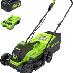 New Arrivals 24V 13 in Push Lawn Mower, 4.0 Ah Battery and Charger – For Lawn Care