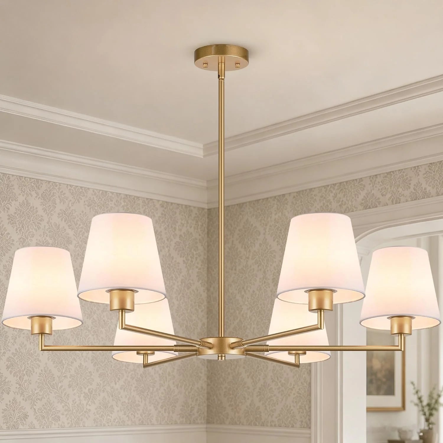 New Arrivals Gold Chandeliers for Dining Room, 6 Light - Image 2