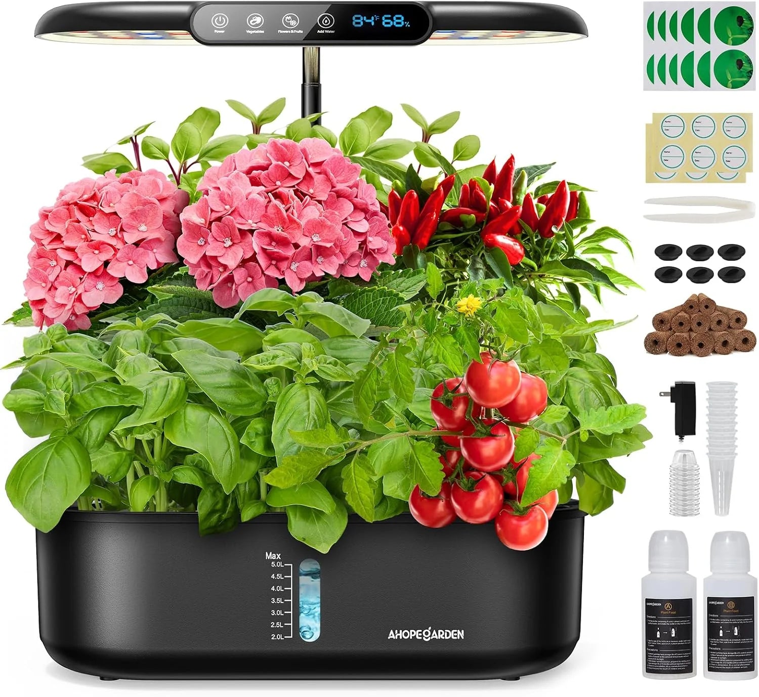 New Arrivals Hydroponics Growings System Herb Garden: 10 Pods Indoor Garden Kit with LED Grow Light and Smart Temp - Image 2