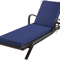 New Arrivals Chaise Lounge Cushions Outdoor, 72x 21x 3 Inch Waterproof & Fade-Resistant Lounge Chair Cushion