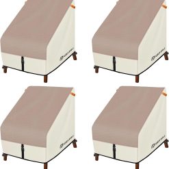 New Arrivals Shield Patio Chair Covers -Waterproof Outdoor Lounge Deep Seat Lawn Chair Cover " 30W x 33D x 34H inch, Beige