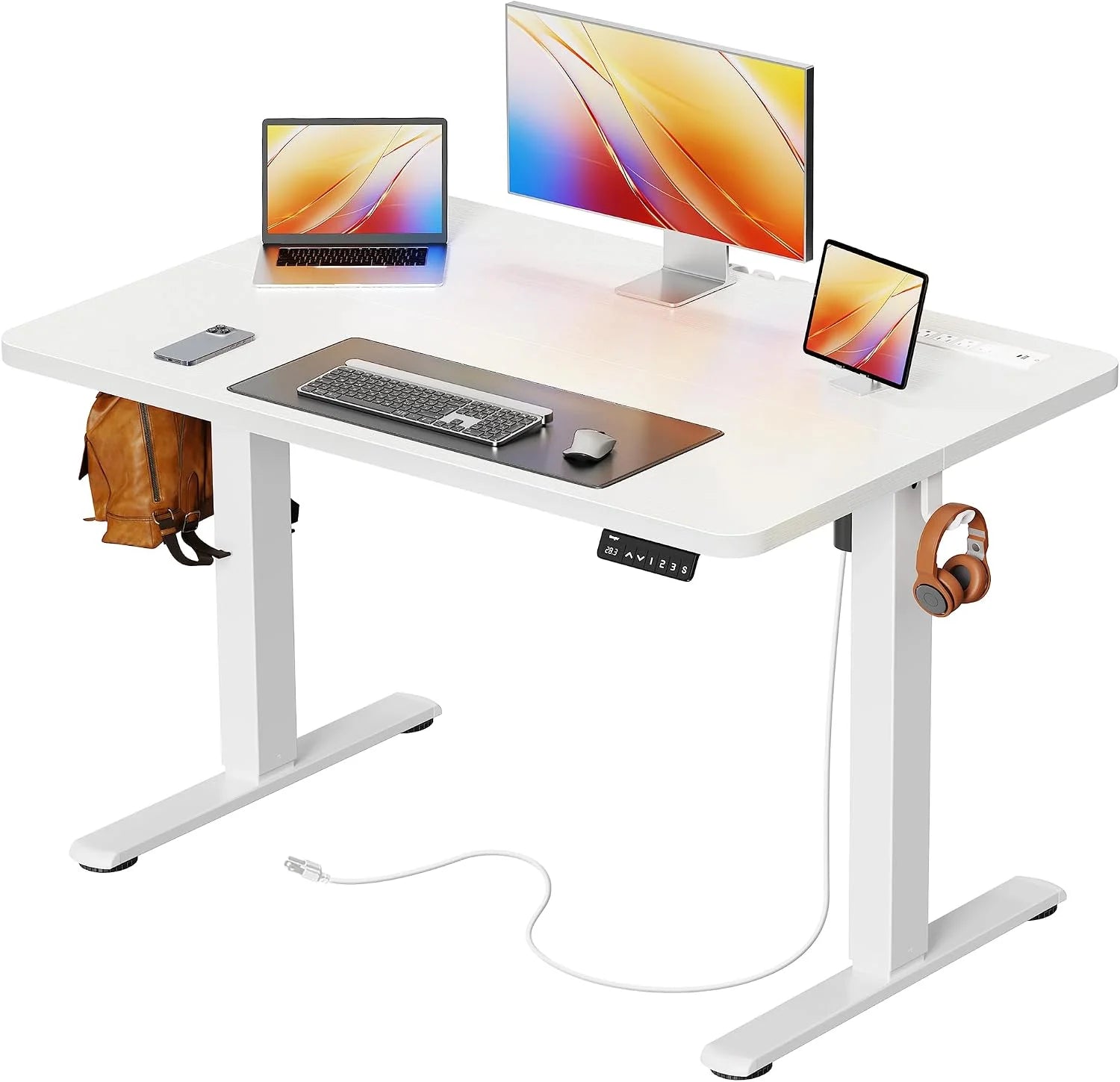New Arrivals Electric Standing Desk with Power Outlets and USB-C Port, 47 X 24 Inch Height Adjustable Desk - Image 21