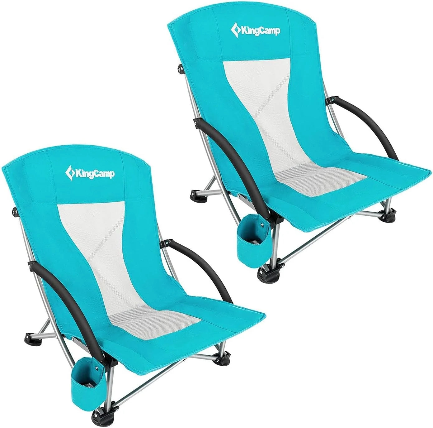 KingCamp Low Beach Chairs 2 Pack, Folding Portable Chair for Adults lightweight Extra Wide Ergonomic High Back Seat bifanuoyard - Image 11