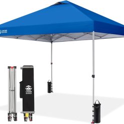 Alternative view of CROWN SHADES 10×10 Pop Up Canopy, Patented CenterLok One Push Tent Canopy, 8 Stakes, 4 Ropes (10×10 bifanuoyard
