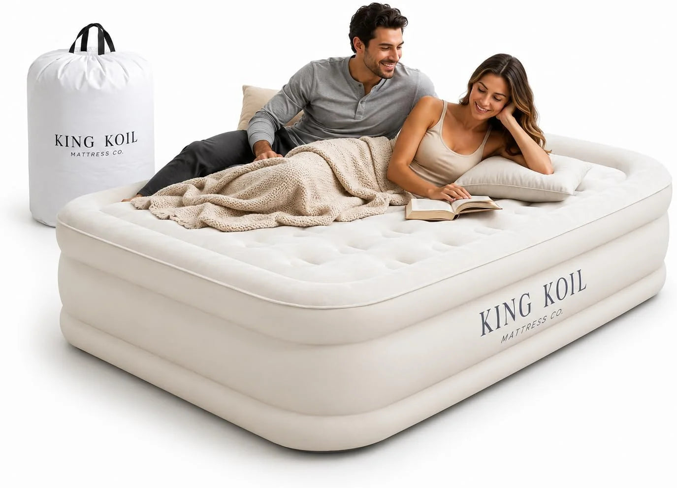 King Koil 20 Queen Air Mattress with Built-in High-Speed Pump, CNN Underscored Top Pick, Inflates in 2 Minutes bifanuoyard - Image 2