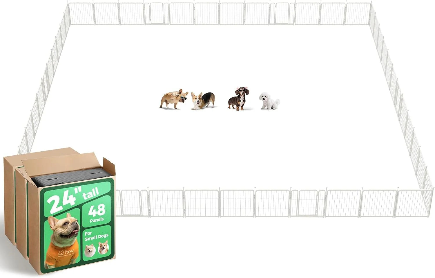 New Arrivals Rollick Dog Playpen, Indoor, 24 H, 8 Panels - Image 40