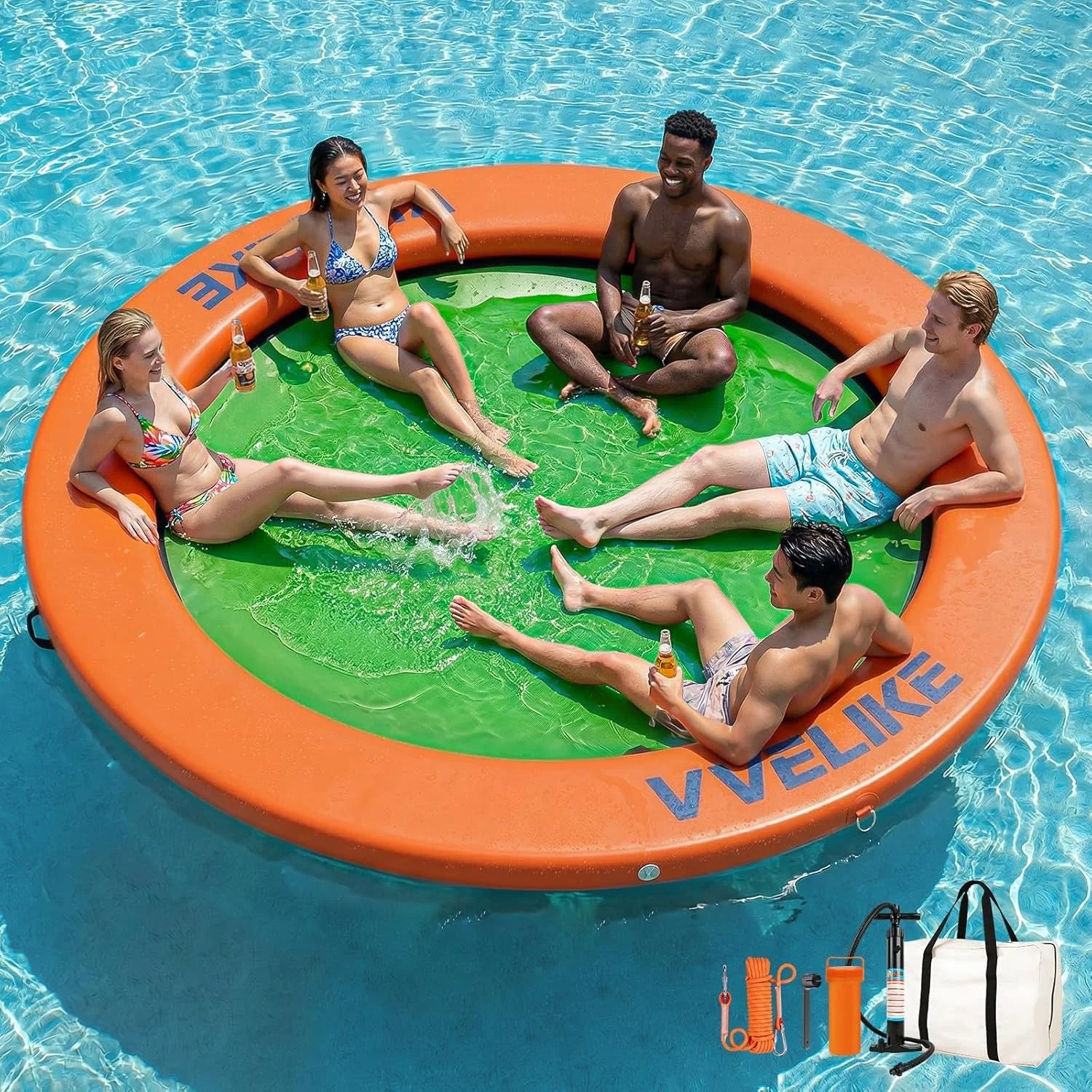 New Arrivals Water Hammock Lake Floats for Adults, Large Circle Pool Hammock Pool Lounger Water Float for Lake River Ocean - Image 6