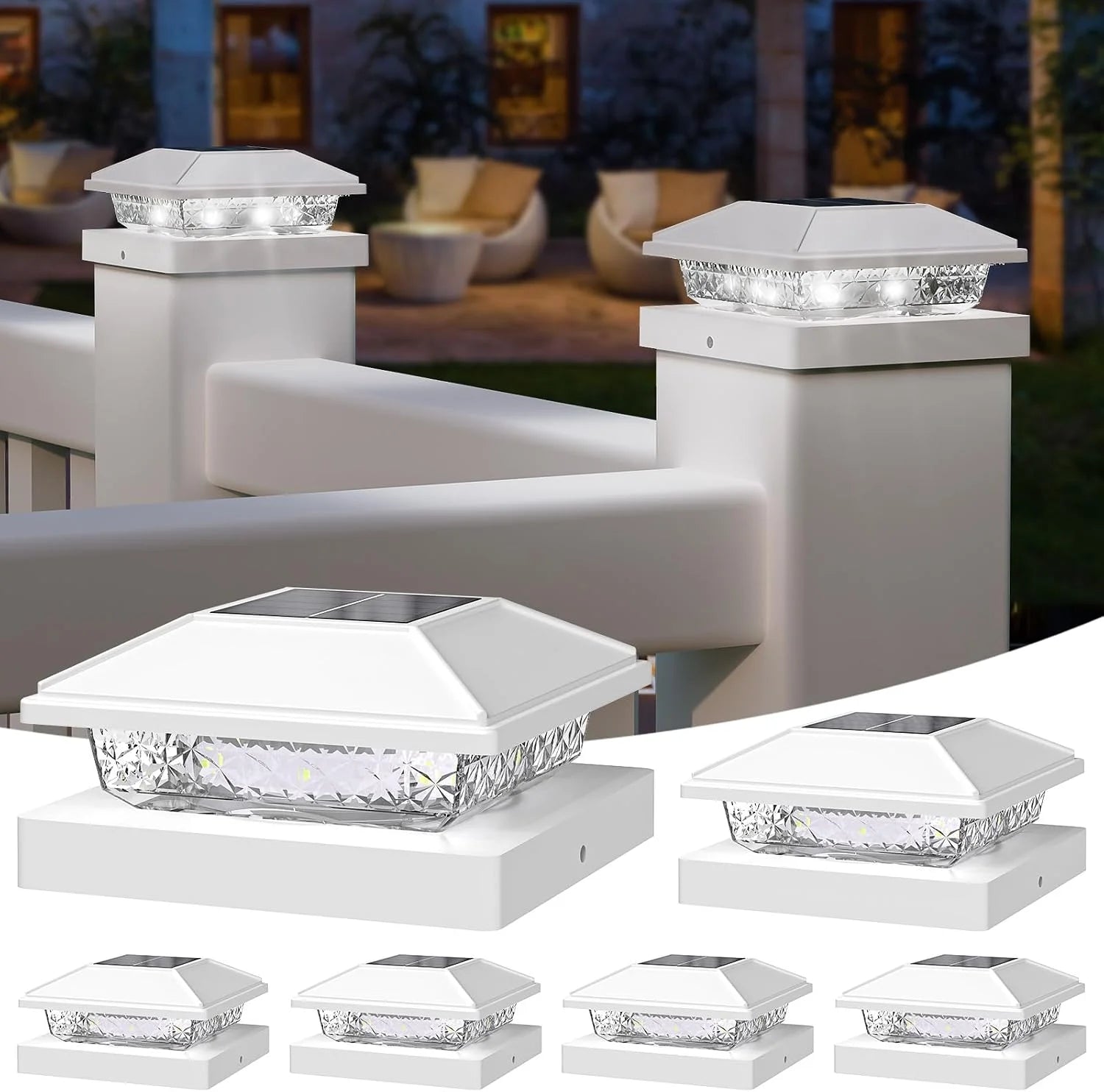 New Arrivals Solar Post Cap Lights, 4x4 Post Solar Light Cool White, White 12 Pack " For Home Projects - Image 7