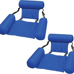 New Arrivals 2-Pack Water Chair Inflatable Pool Float Lounges for Adults, Adjustable Reclining Water Chairs for Pool