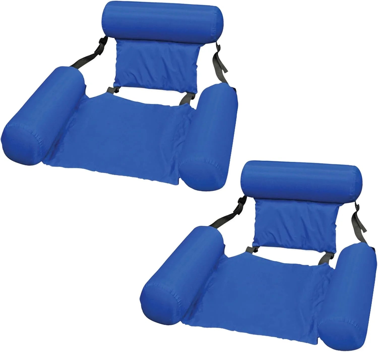 New Arrivals 2-Pack Water Chair Inflatable Pool Float Lounges for Adults, Adjustable Reclining Water Chairs for Pool