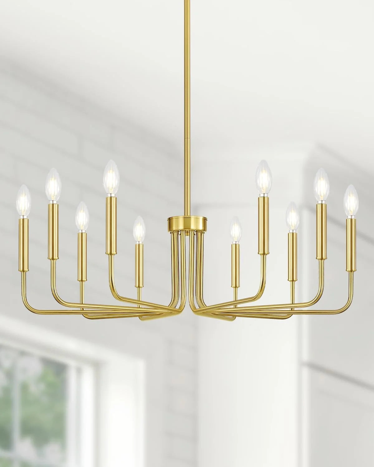 Yunnix 6 Light Champagne Bronze Chandelier, Farmhouse Chandelier for Dining Room Light Fixture Hanging bifanuoyard - Image 4