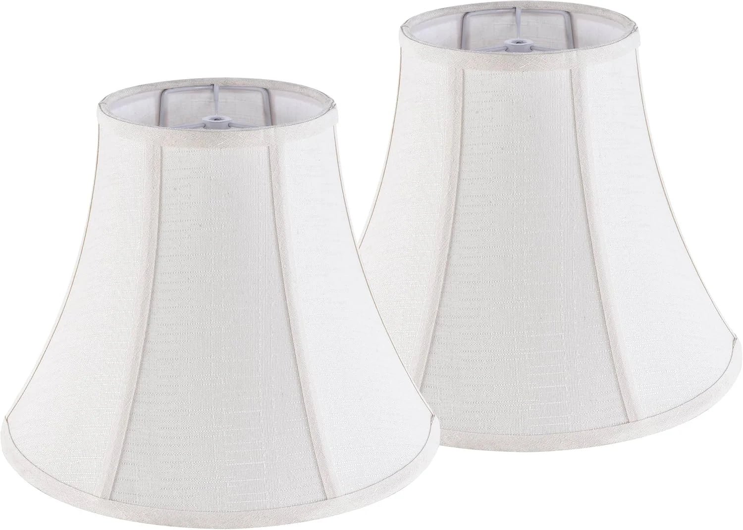 New Arrivals White Bell Lamp Shades Set of 2 Medium Shade 6.7“Top x 13“Bottom x 10“High(Spider) Traditional Lampshade - Image 7