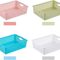 Alternative view of New Arrivals Plastic Storage Baskets, Colorful Paper Organizer Baskets Plastic Shelf Bins with Handles, Classroom Office