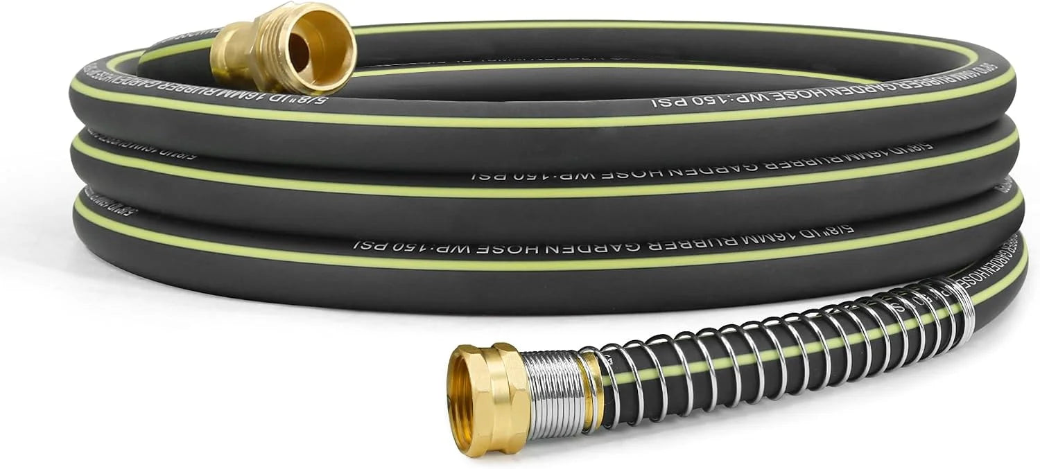 New Arrivals Lightweight Rubber Garden Hose 100 ft, 5/8 Hybrid Rubber Hose with Solid Brass Fitting - Image 5