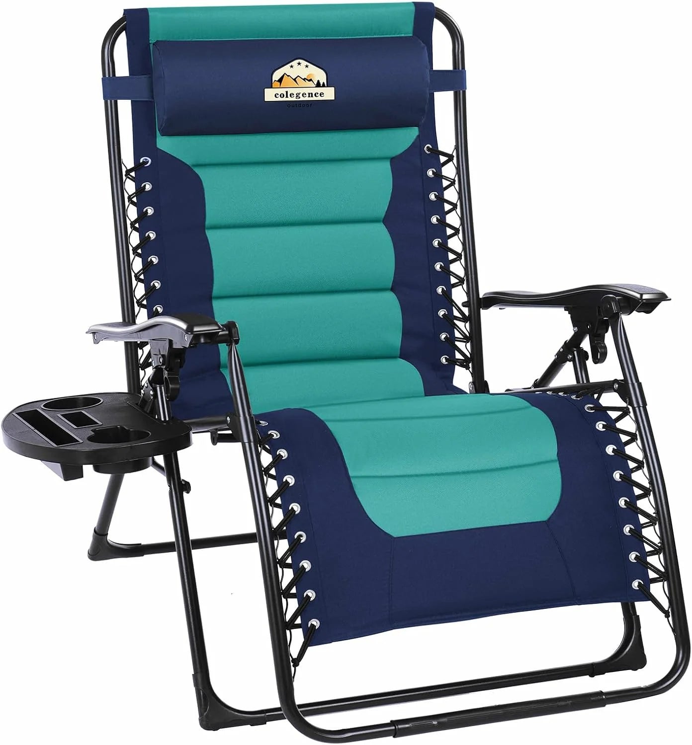 Oversized Padded Zero Gravity Lounge Chair, Foldable Patio Anti Gravity Reclining Chairs Folding Lawn Recliner - Image 8