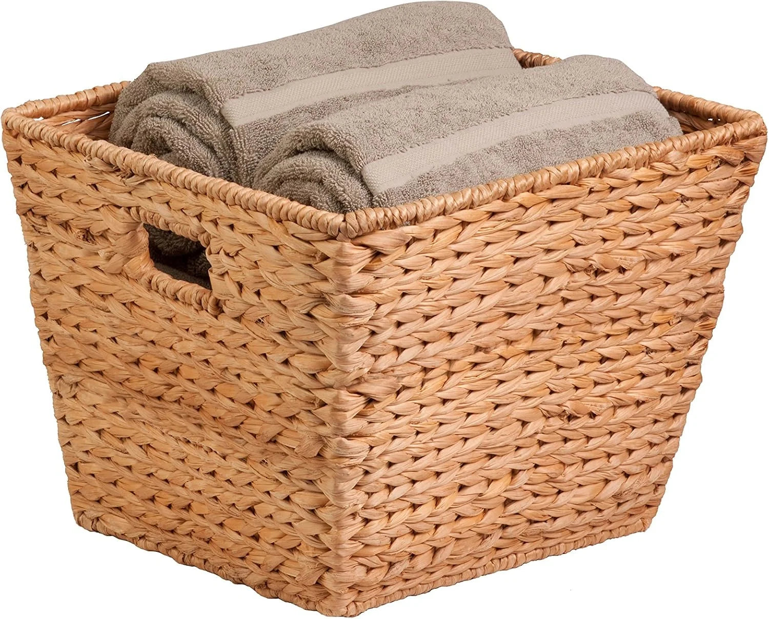 Storage Baskets –Water Hyacinth Woven Basket, Decorative Baskets for Shelves, Basket for Gifts, Closet, Pantry bifanuoyard - Image 2