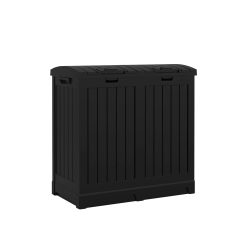 Alternative view of Suncast 33 Gallon Commercial Outdoor Trashcan Hideaway with Lid for 30 to 33 Gallon Trash Bags for Garage, Backyard bifanuoyard