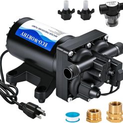 New Arrivals 33-Series Industrial Water Pressure Pump 110V AC 4.0GPM 50PSI RV Fresh Water Diaphragm Pump include Garden