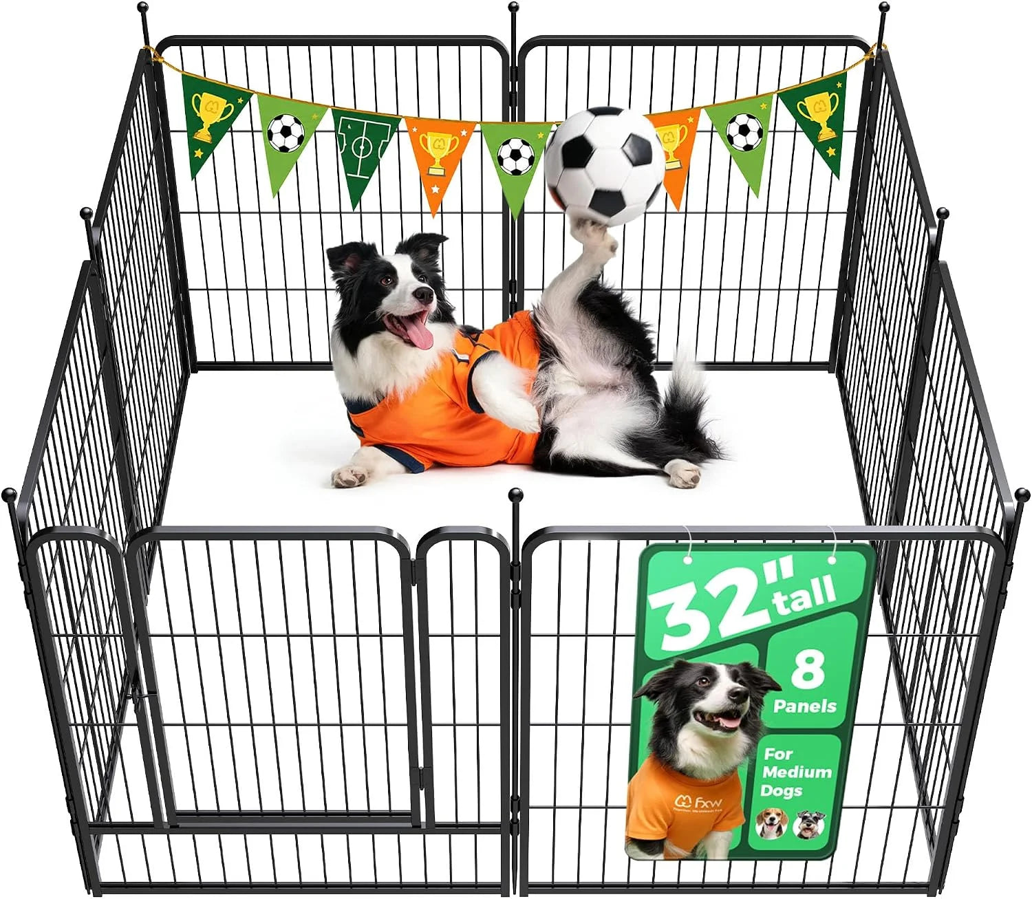 New Arrivals Rollick Dog Playpen, Indoor, 24 H, 8 Panels - Image 10