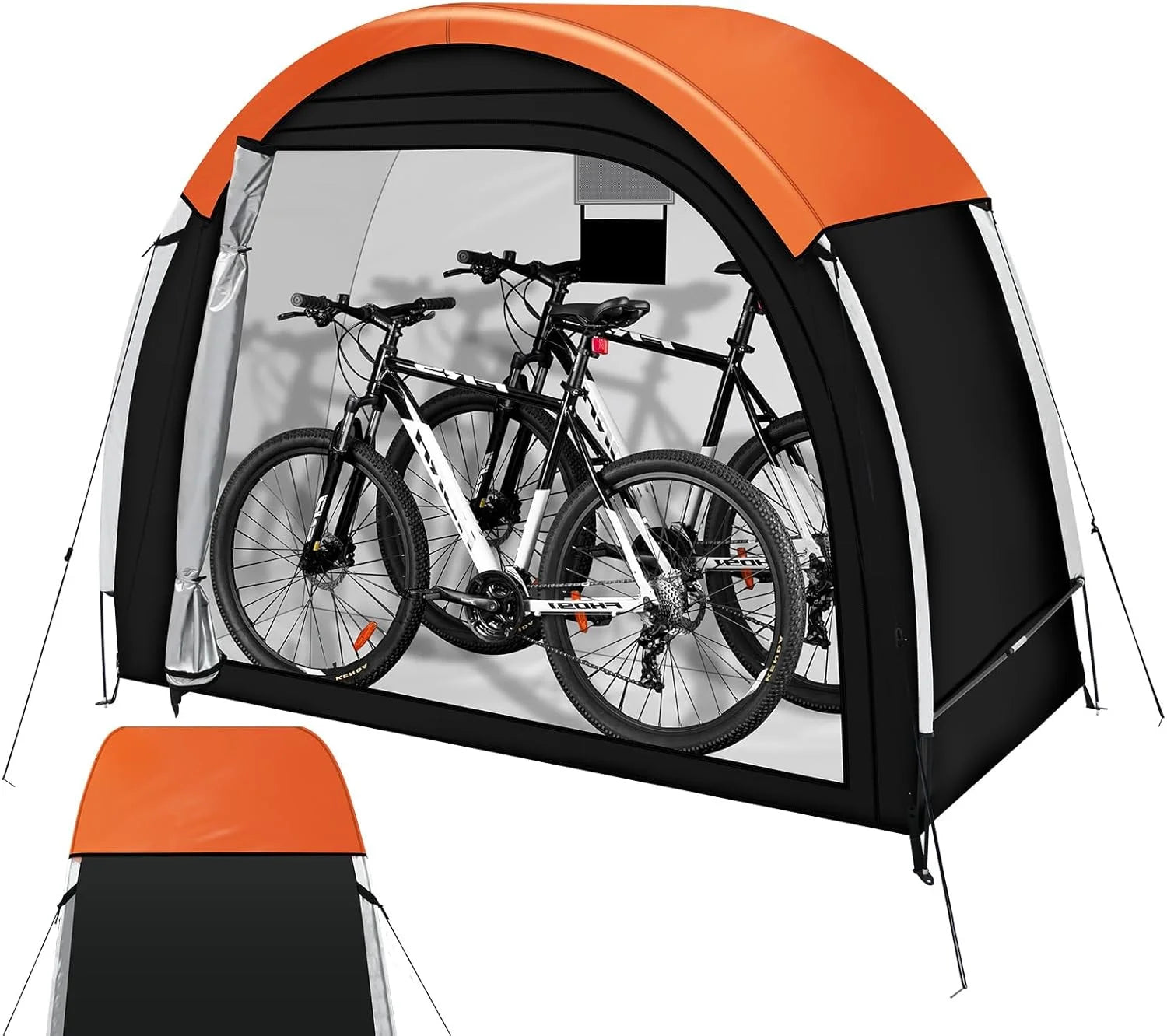 Dikutar Bike Storage Tent, PU5000 Waterproof Outdoor Shed for 2 Bikes - Image 3