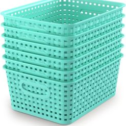 Alternative view of New Arrivals Organizer Baskets, Grey 6-Pack Plastic Woven Baskets, 10.1 x 7.55 x 4.1