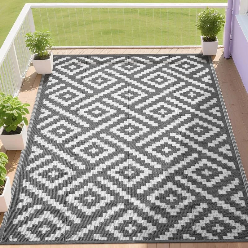 RURALITY Outdoor Rugs 8"x10" Waterproof for Patios Clearance, Plastic Straw Mats for RV bifanuoyard - Image 13