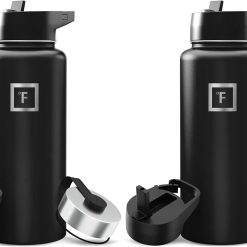 Alternative view of New Arrivals FLASK 32 oz Wide Mouth Water Bottle with 3 Lids
