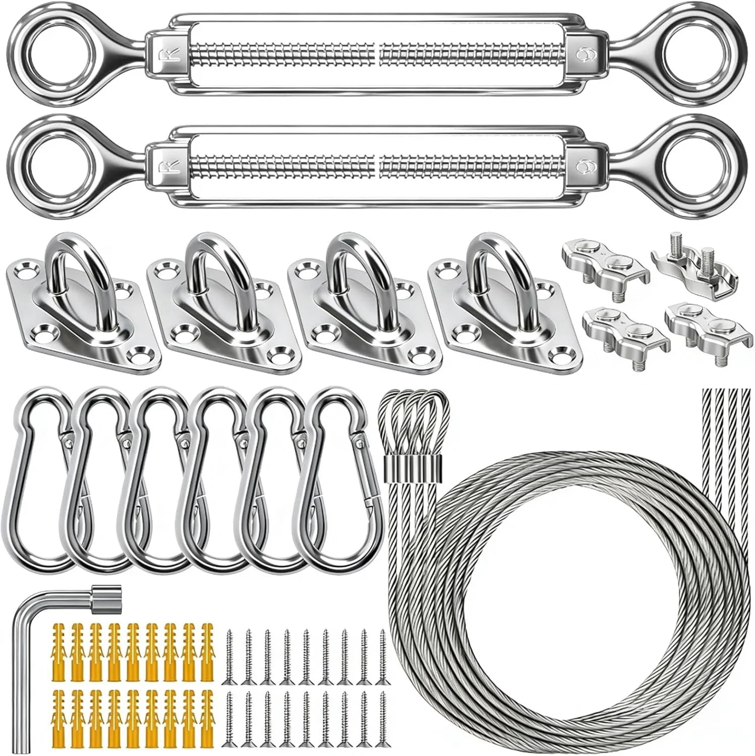 New Arrivals Shade Sail Hardware Kit 6 Inch for Rectangle & Triangle Shade Sail Install - Image 3