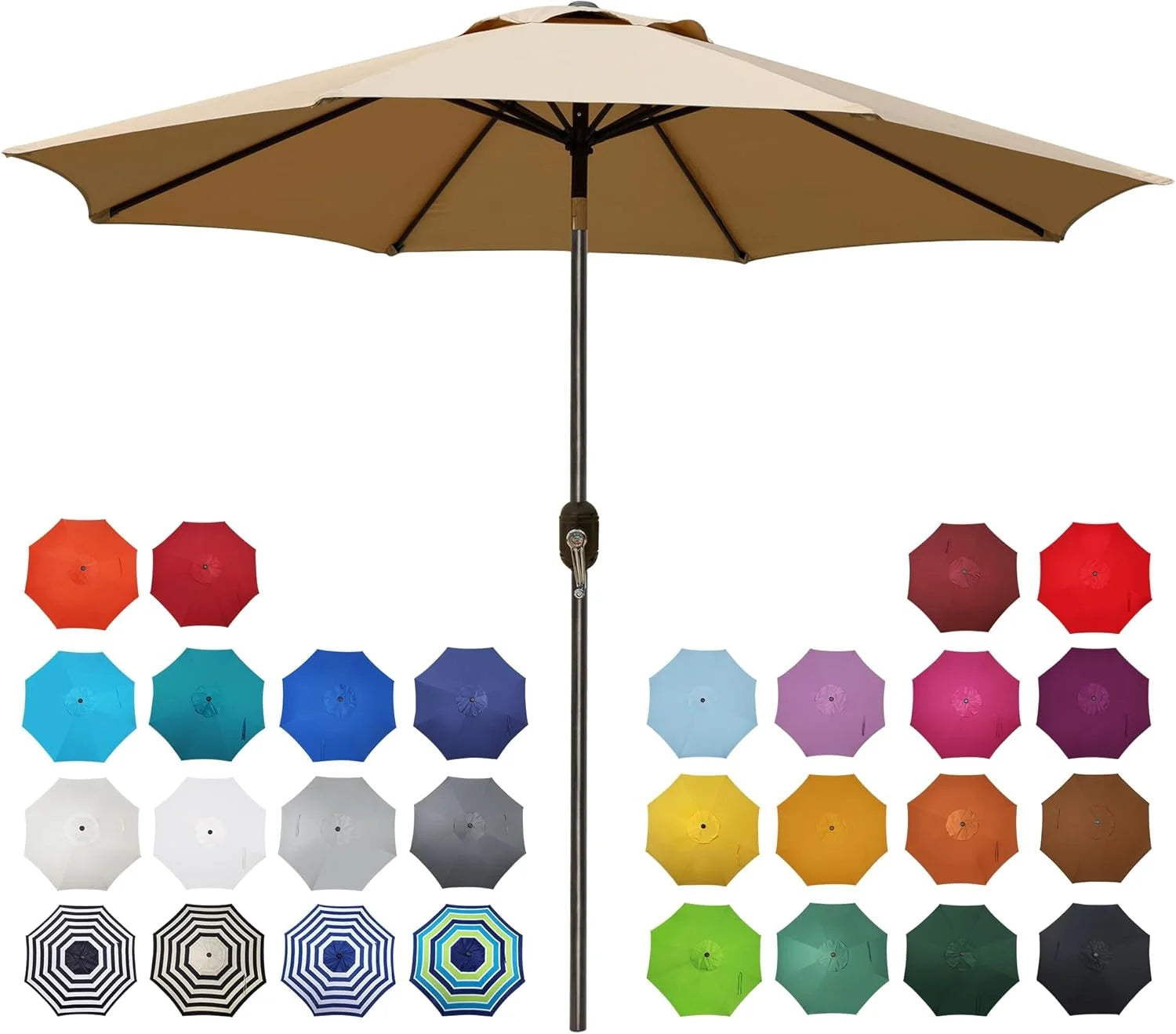 Blissun 9′ Outdoor Patio Umbrella, Outdoor Table Umbrella, Yard Umbrella, Market Umbrella with 8 Sturdy Ribs - Image 22