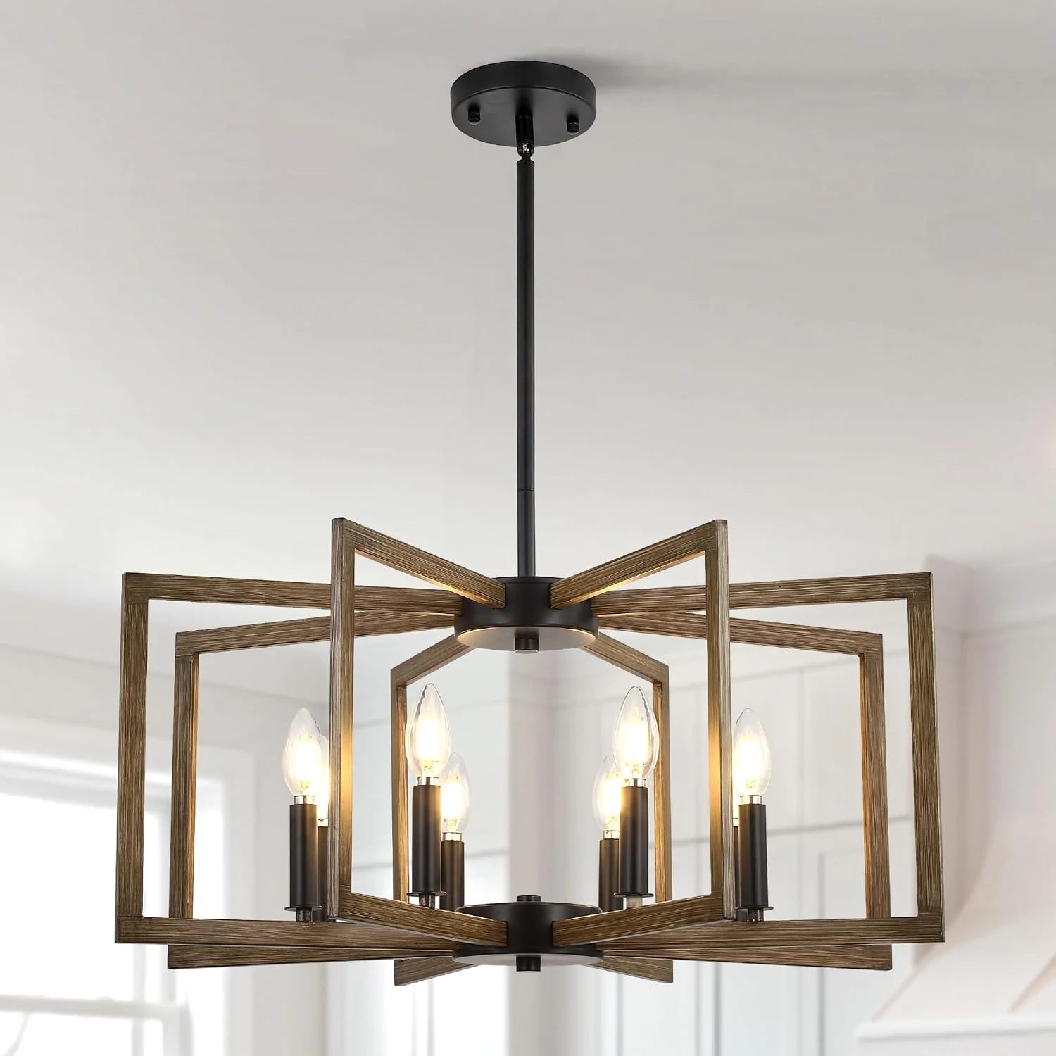New Arrivals 6-Light Moderns Metal Geometric Chandelier£¬Kitchen Island Brushed Nickel Lighting Fixtures£¬Entryway Light - Image 5