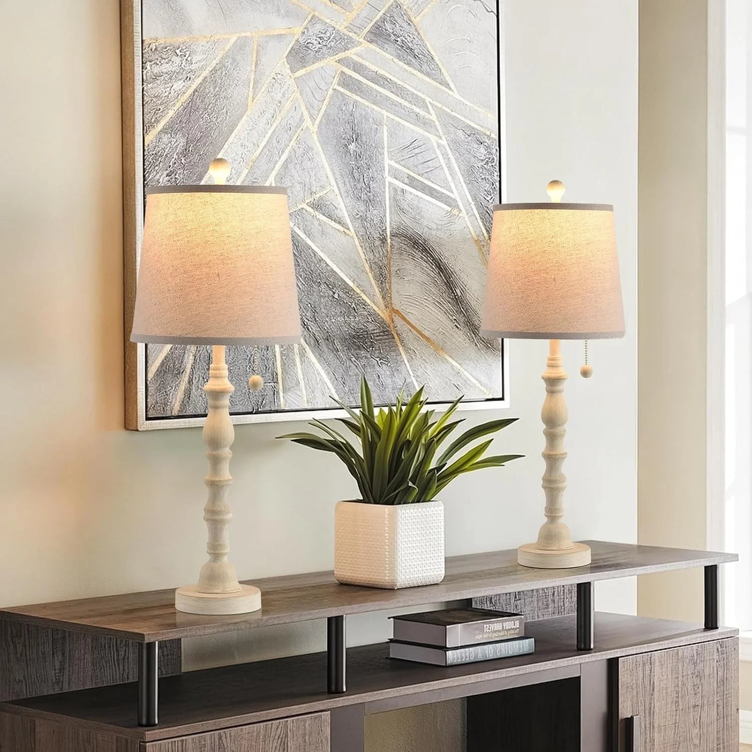 New Arrivals Modern Farmhouse Table Lamp Bedside Reading Lamps Living Room End Tables Set Lamps for Night Stands Bedroom - Image 3