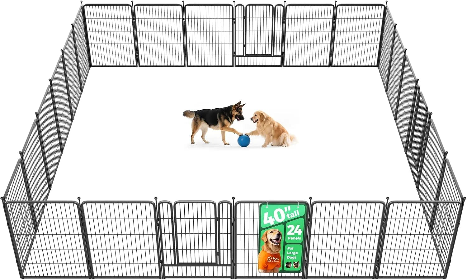 New Arrivals Rollick Dog Playpen, Indoor, 24 H, 8 Panels - Image 21