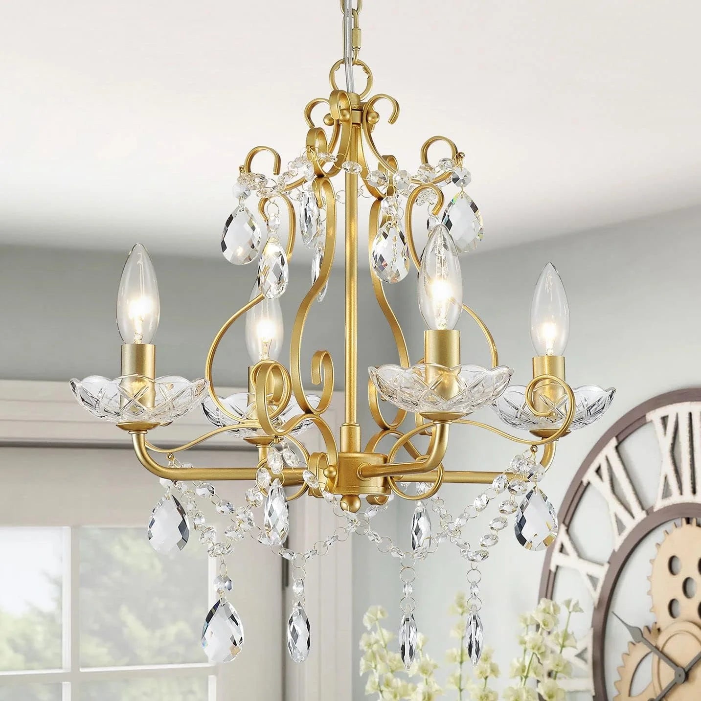 New Arrivals 5-Light Crystal Candle Chandelier Pendant Ceiling Light Modern Lighting Fixture for Bedroom Hallway Bar Kitchen - Image 14