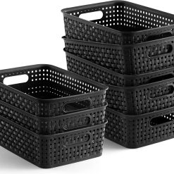 Alternative view of Plastic Storage Baskets, 8 Pack, Gray bifanuoyard